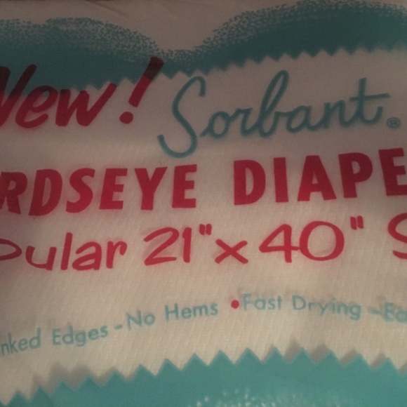 Diapers 1959 Rare Birdseye Cloth UNOPENED 21x40 inches Vintage - Picture 6 of 7
